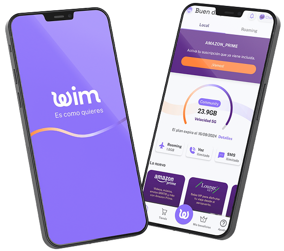 Telefonos mostrando app somos wim